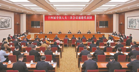 3月3日，十四届全国人大三次会议福建代表团在北京成立。本报记者 肖春道 摄