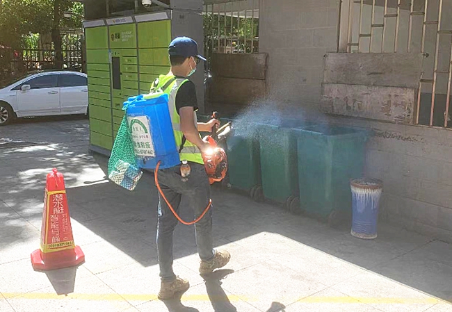 组织开展消杀。长乐区融媒体中心供图