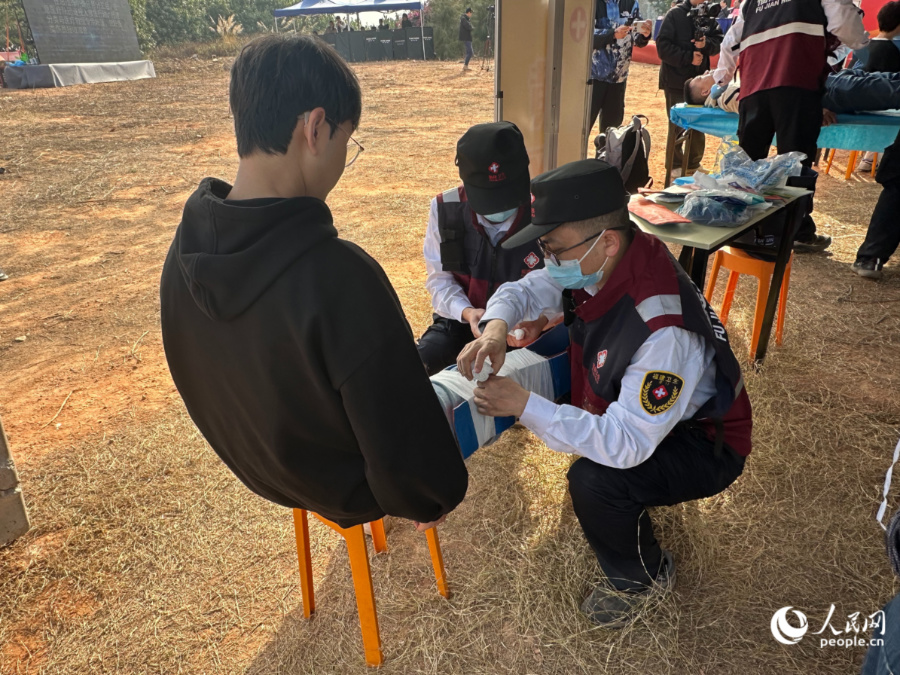 伤员救治环节。人民网记者 张萌摄
