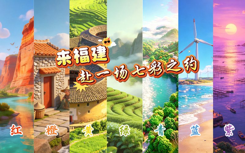 红橙黄绿青蓝紫，福建的“七彩调色盘”你见过几种？
