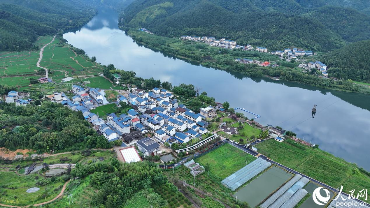 将乐县南口镇蛟湖村位于金溪河畔，依山傍水，风光旖旎，是革命老区村、宋代理学家杨时幼年居住地及后裔聚居地之一。人民网 李昌乾摄