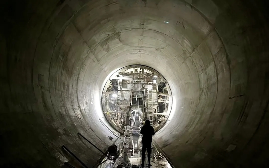 “高水高排”主隧洞施工现场。福州市水利局供图